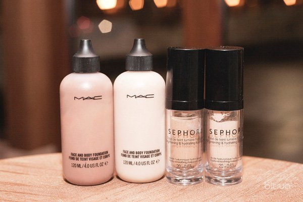 Face and Body Foundation, M.A.C; Instant Radiance Foundation, Sephora Collection