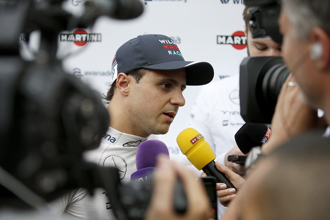 Baku City Circuit, Baku, Azerbaijan. Friday 17 June 2016. Felipe Massa, Williams Martini Racing, speaks to the media. Photo: Glenn Dunbar/Williams ref: Digital Image _W2Q8075