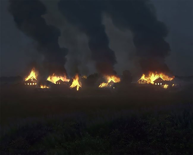 художник огонь деревня